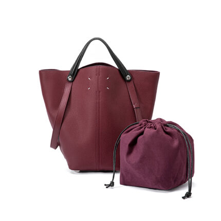 Dressage Cowhide Leather  Bucket Tote Handbag